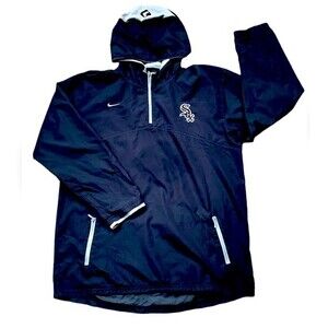 NIKE Boys Youth XL White Sox Baseball 1/4 Zip Long Sleeve Wind Breaker Jacket